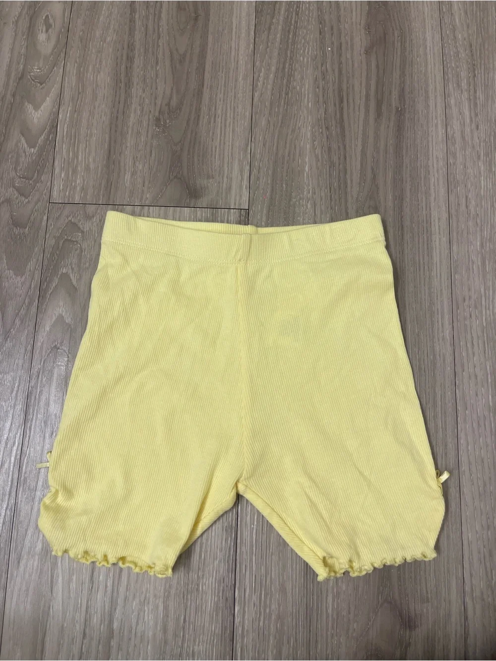 Yellow Ribbed Shorts